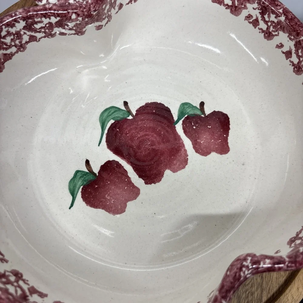 Vintage 1994 NEHER Clay In Motion Pottery Apple Torte Baking Dish With Recipe